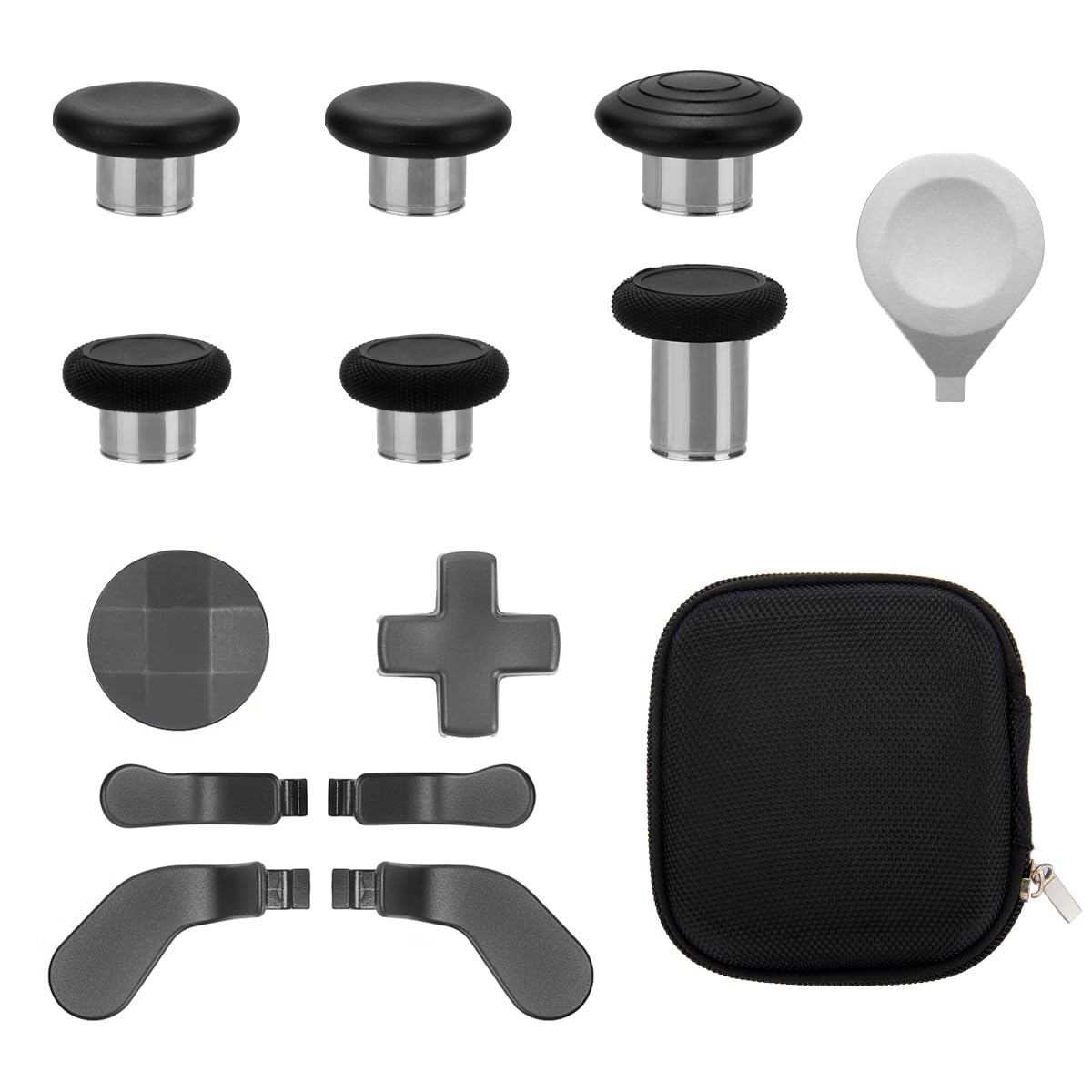 13 in 1 Metal Thumbsticks for Xbox One Elite Series 2  Elite Series 2 Controller Accessory Parts  Gaming Accessory Replacement  Metal Mod 6 Swap Joysticks  4 Paddles  2 D-Pads  1 Tool
