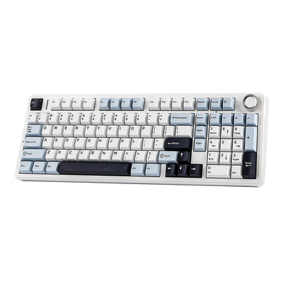 EPOMAKER F99 PRO Wireless Gaming Keyboard, 8000mAh Battery, Hot Swappable, RGB Backlit, Blue&White, 2.4GHz/BT5.0, NK
