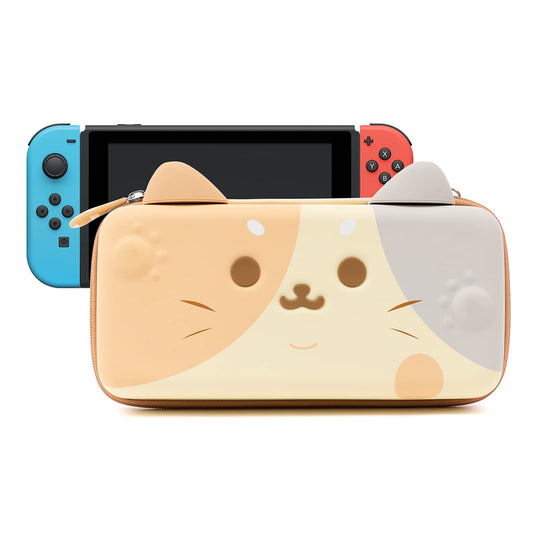 GeekShare Cat Ears Carry Case Compatible with Nintendo Switch OLED - Portable Hardshell Slim Tpartyl Carrying Case fit Switch Console & Game Accessories (Multicolor  Large)