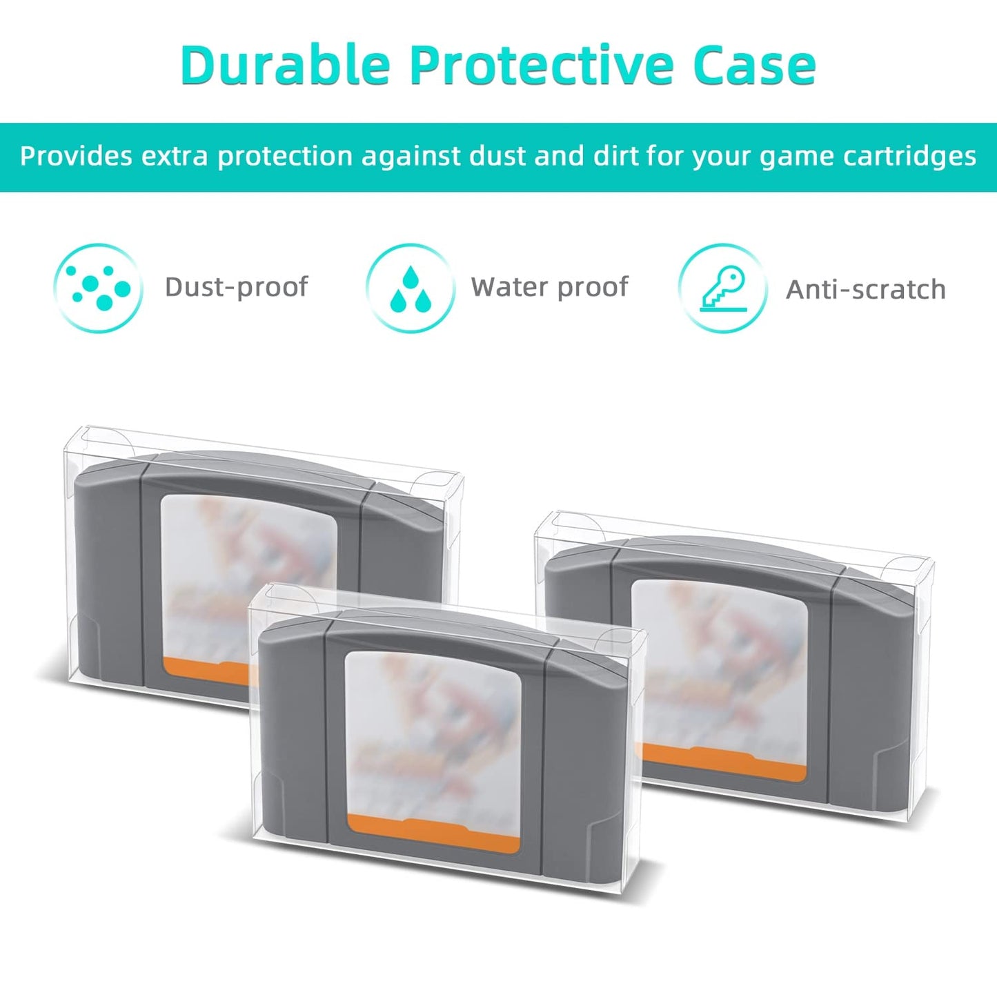 Mcbazel Clear Case Sleeve Protector Set for Nintendo N64 Games - Transparent, Lot of 10
