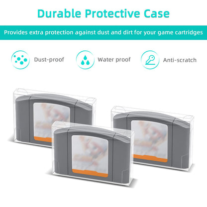 Mcbazel Clear Case Sleeve Protector Set for Nintendo N64 Games - Transparent, Lot of 10