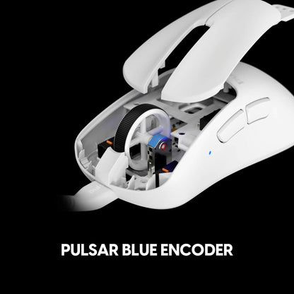 Pulsar Gaming Gears Xlite Wired Gaming Mouse - Ultra Lightweight 52g, 26000 DPI, Ergonomic, Medium, White, Model PXV322D