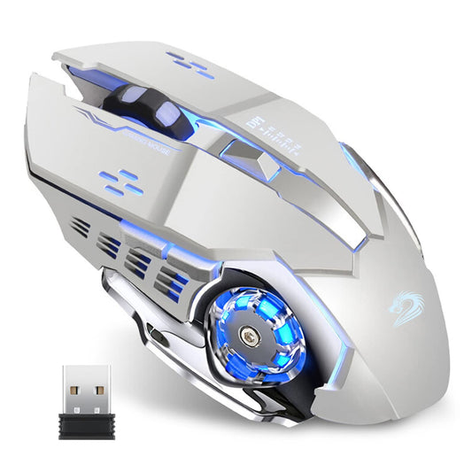Uciefy Q85 Wireless Gaming Mouse - 2.4G LED Optical, Silent, 3 DPI Settings, Ergonomic Design, Silver