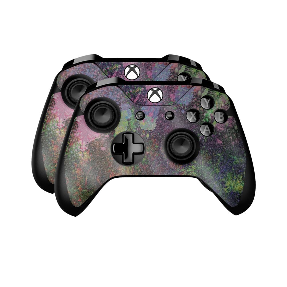 Glossy Glitter Skin Compatible with Microsoft Xbox One Controller (2 Pack) - Paint Drip - Premium 3M Vinyl Protective Wrap Decal Cover - Easy to Apply | Crafted in The USA by MightySkins
