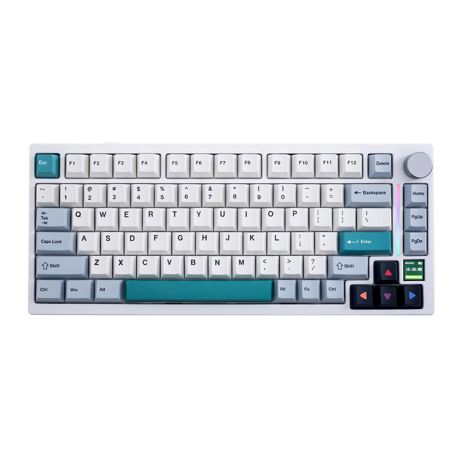 GK GAMAKAY TK75 V2 75% Silent Mechanical Keyboard with TFT Screen  Hot Swap RGB Bluetooth 5.0/2.4GHz Wireless/USB-C Wired PBT Cherry Profile Keycaps Gaming Keyboard (GamaKay Pegasus Switch)