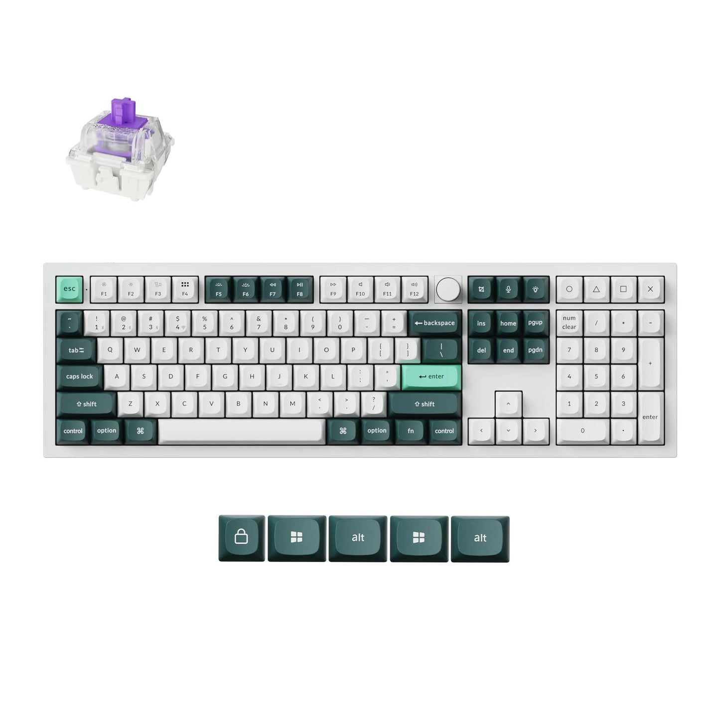 Keychron Q6 HE Wireless Custom Mechanical 100% Full Keyboard  2.4 GHz/Bluetooth/Wired QMK Rapid Trigger Hot-Swappable Programmable Gateron Double-Rail Magnetic Switches for Mac Windows  Shell White