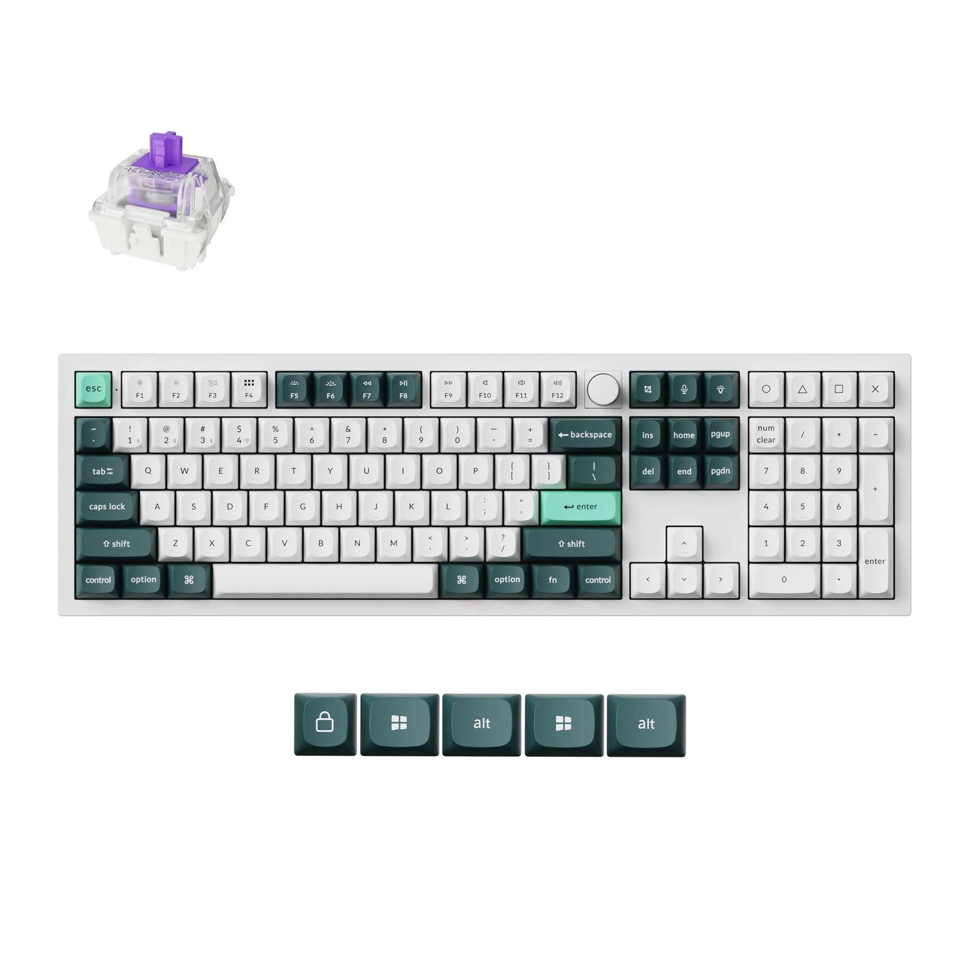Keychron Q6 HE Wireless Custom Mechanical 100% Full Keyboard  2.4 GHz/Bluetooth/Wired QMK Rapid Trigger Hot-Swappable Programmable Gateron Double-Rail Magnetic Switches for Mac Windows  Shell White