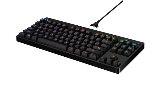 Logitech G Pro Mechanical Gaming Keyboard - RGB Backlit, Ultra Portable, Detachable Micro USB Cable, Black, Model 920-008290