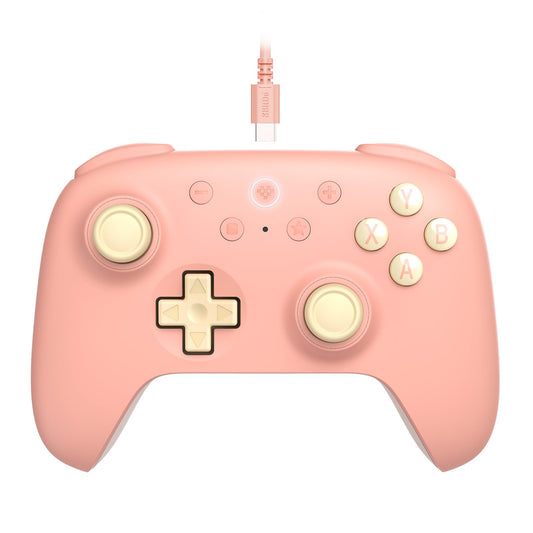 8Bitdo Ultimate 2C Wired Controller for Windows PC and Android  with 1000Hz Polling Rate  Hall Effect Joysticks and Hall Triggers  and Remappable L4/R4 Bumpers (Peach)