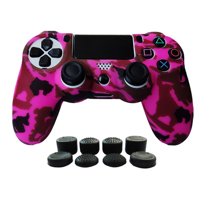 Hikfly Silicone Gel Controller Cover for PS4/PS4 Slim/Pro - Peach with 8 FPS Pro Thumb Grip Caps