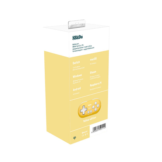 Nargos 8Bitdo Zero 2 Mini Bluetooth Controller for Nintendo Switch, Windows, Android - Yellow Edition