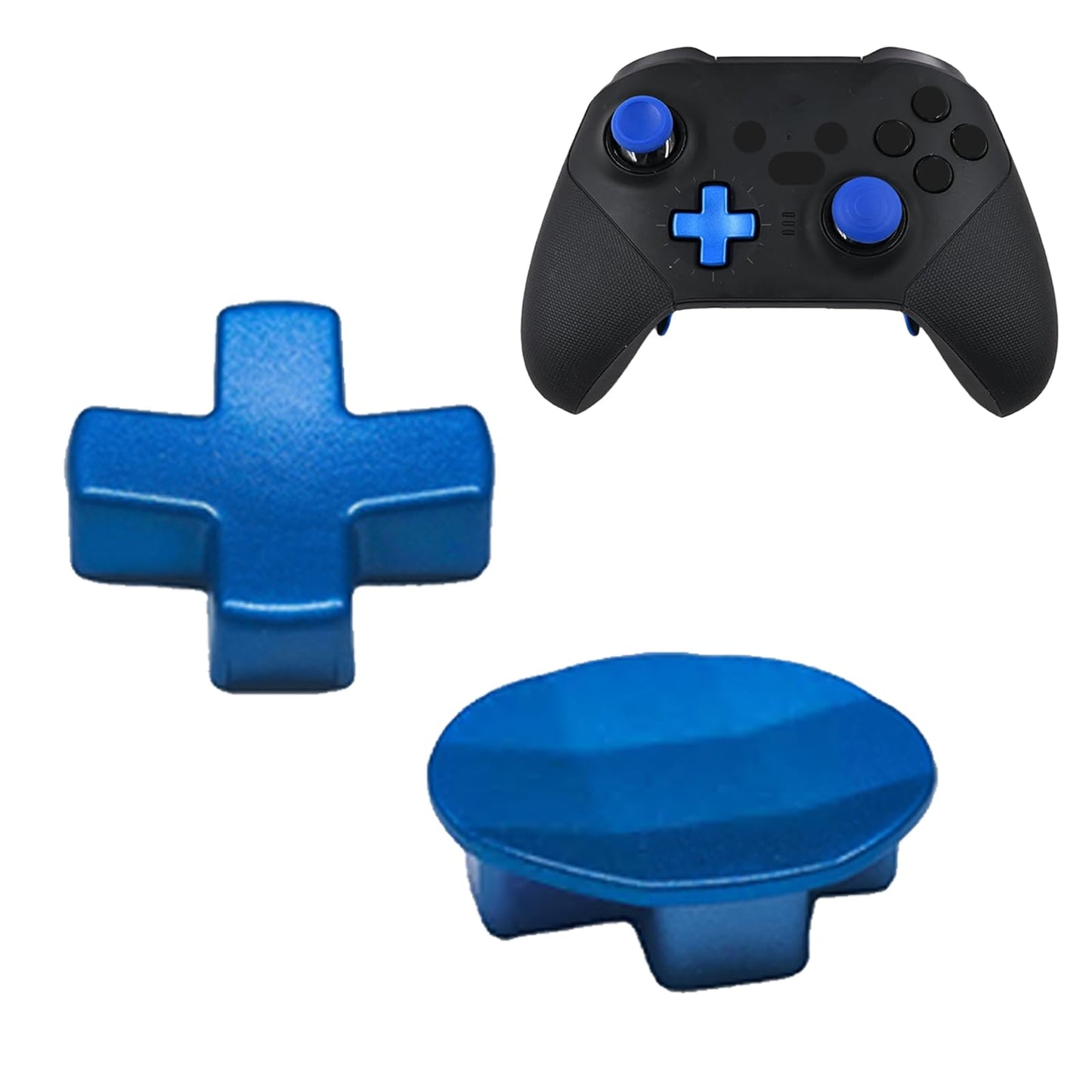 2 Pack Metal D-Pads for Xbox One Elite Series 2  Standard D pad and Faceted D Pad Replacement Accessories for Xbox One Elite Series 2 Cord Controller(Blue)