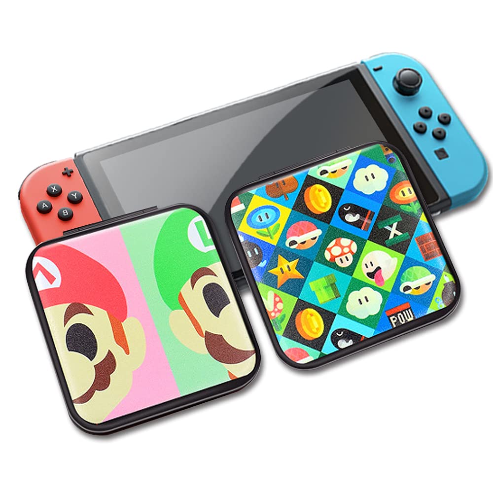 PERFECTSIGHT Cute Switch Game Card Case Compatible with Nintendo Switch Lite/ OLED 12 sections Game Holder refill unit Case for Game and SD Cards  Kawaii Portable Compact Game Storage Box  Red & Green