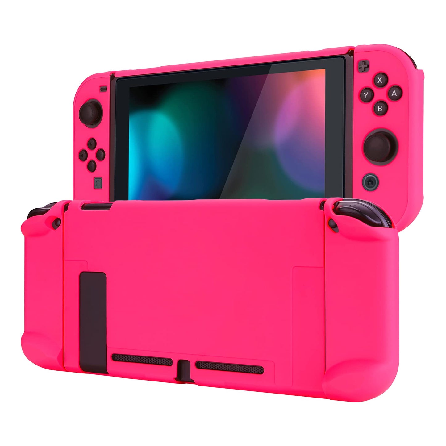 eXtremeRate PlayVital Back Cover for Nintendo Switch - Hard Shell Protector, Bright Pink, Model NTP340