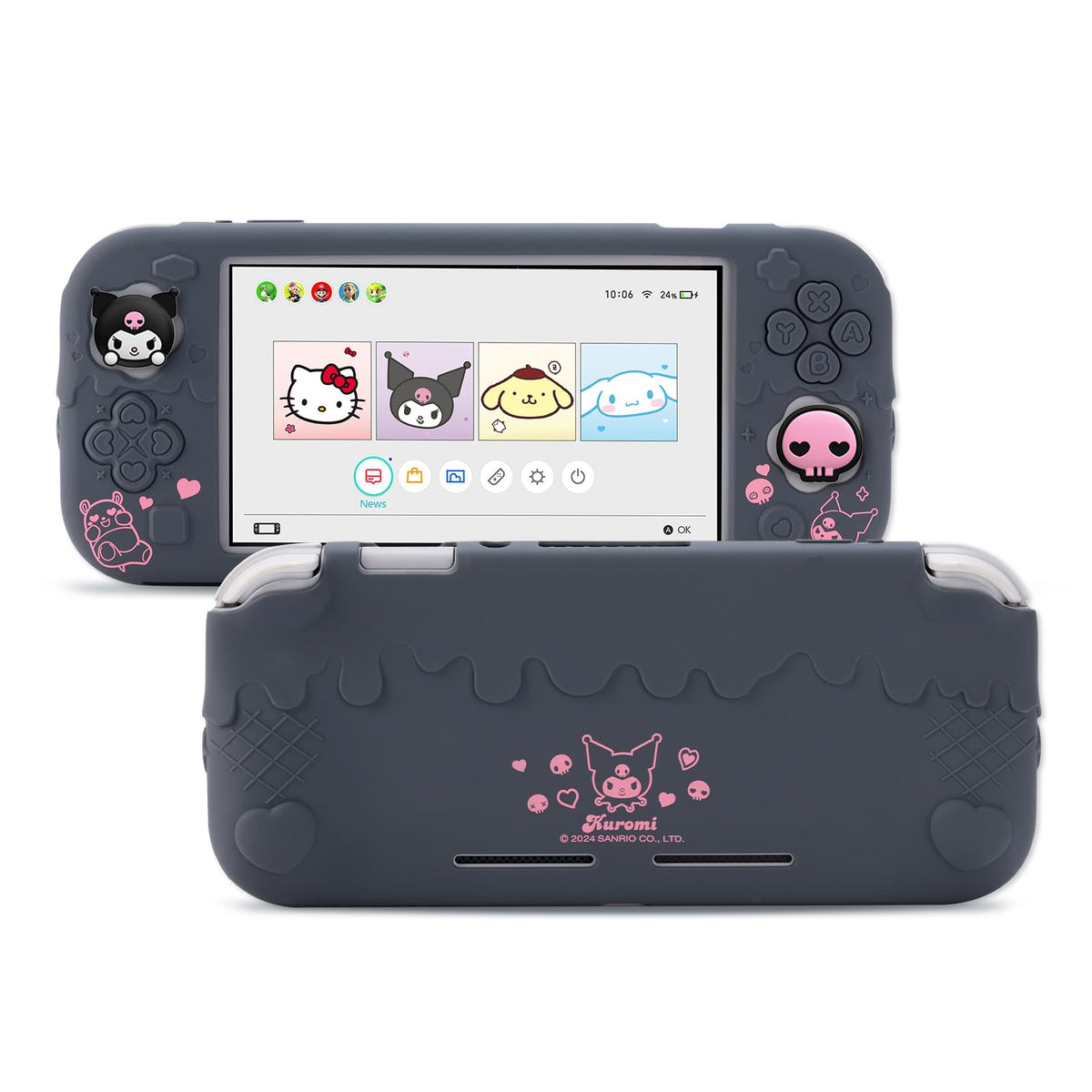 Kuitmor Protective Case for Switch Lite Anti-Scratch Protective Shell Soft Silicone Cover Case for Switch Lite 2019 with 2 Thumb Grip Caps - KLM