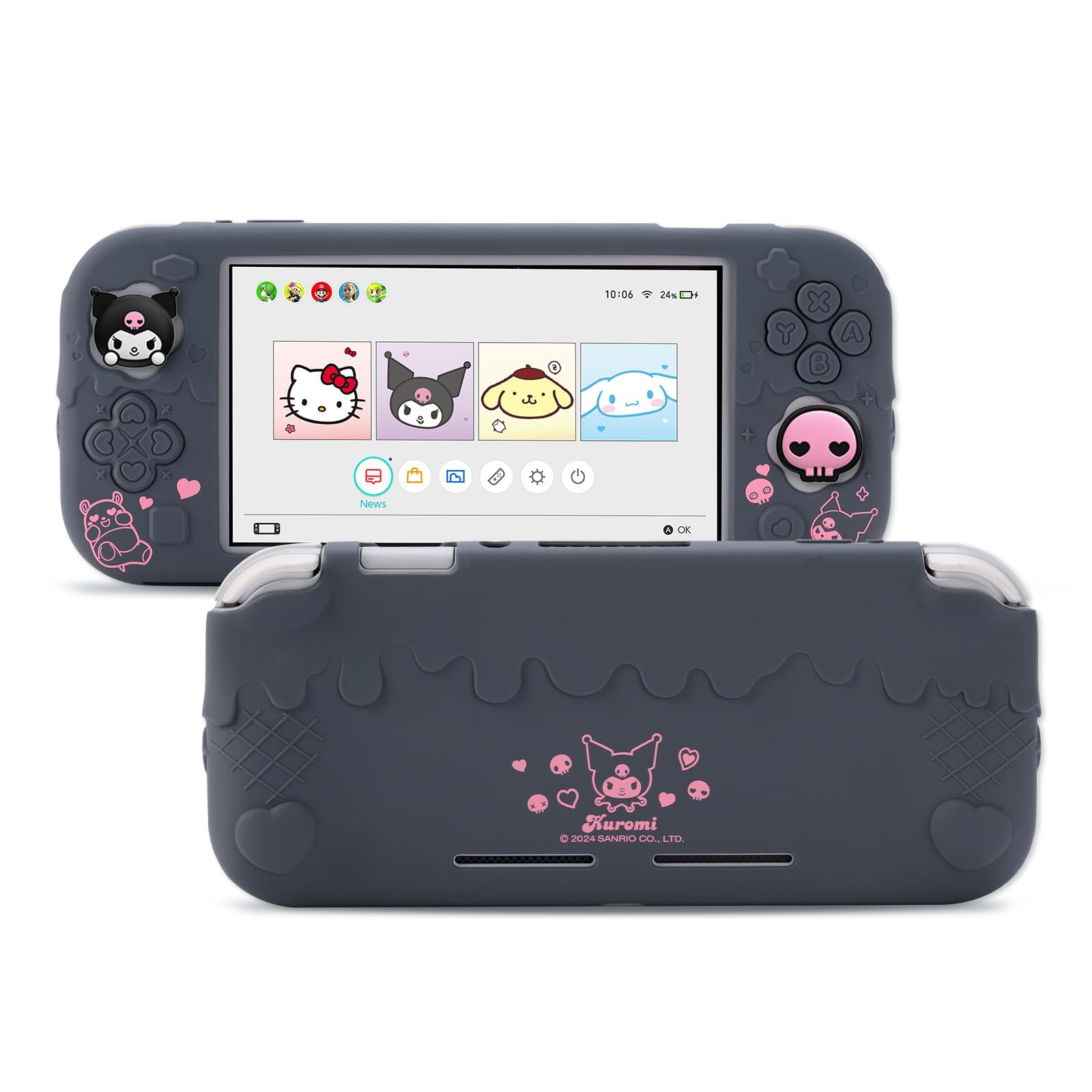 Kuitmor Protective Case for Switch Lite Anti-Scratch Protective Shell Soft Silicone Cover Case for Switch Lite 2019 with 2 Thumb Grip Caps - KLM