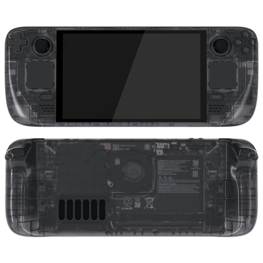 eXtremeRate Replacement Full Set Housing Shell with Buttons for Steam Deck OLED Handheld Console  Custom DIY Clear Slate Black Faceplate Back Plate Trackpad Case for Steam Deck OLED Console