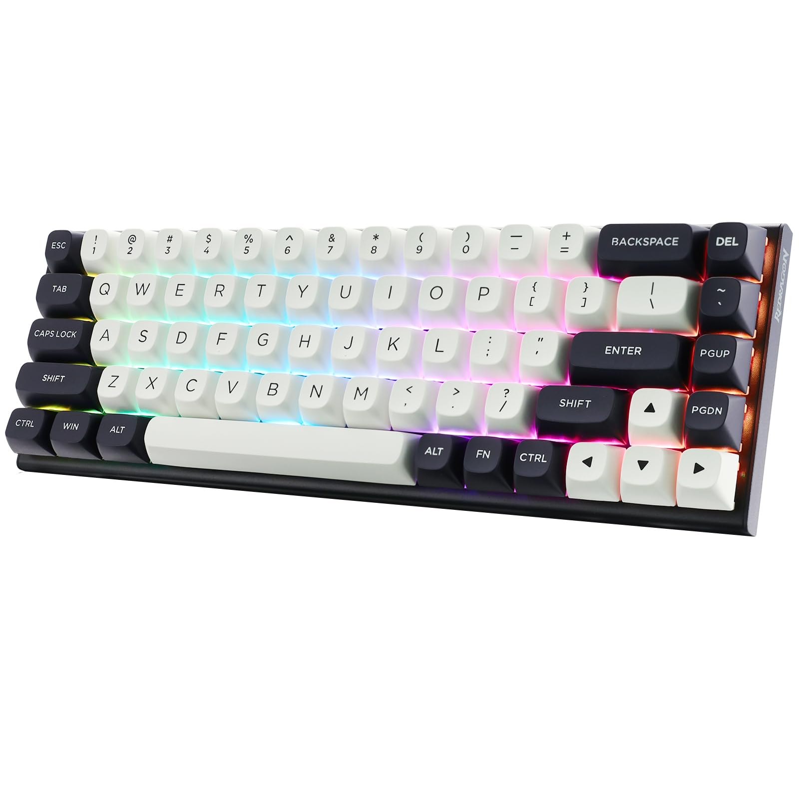 Redragon K701 Rapid Trigger Mechanical Gaming Keyboard  60% Wired with Adjustable Actuation  Magnetic Switch  8k Hz Polling Rate  RGB Backlit  68 Keys Mini for PC Gamer  White/Blue-Black