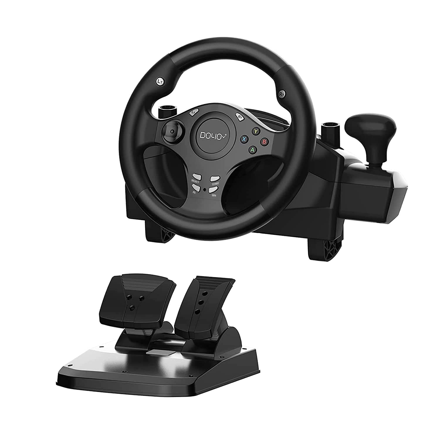 DOYO Gaming Racing Wheel  Steering Wheel for PC  270 Degree Driving Force Sim Game Steering Wheel with Responsive Gear and Pedals for PC/PS3/PS4/XBOX ONE/XBOX 360/Nintendo Switch/Android