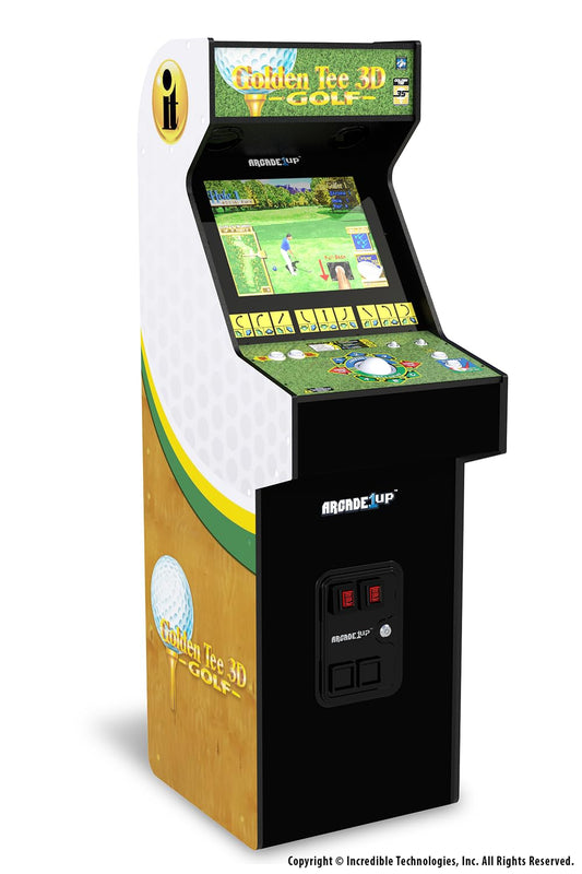 ARCADE1UP Golden Tee 3D Deluxe Arcade Machine - 5-Foot-Tall, Green, Model GLD-A-400311, 8 Classic Games for Home Entertainment