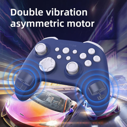 ShanWan Wireless Controller for iPhone, Android, PC, Switch - Q34XSP, Blue, Supports Turbo, Dual Vibration, Gyroscope, Wake-up Functions