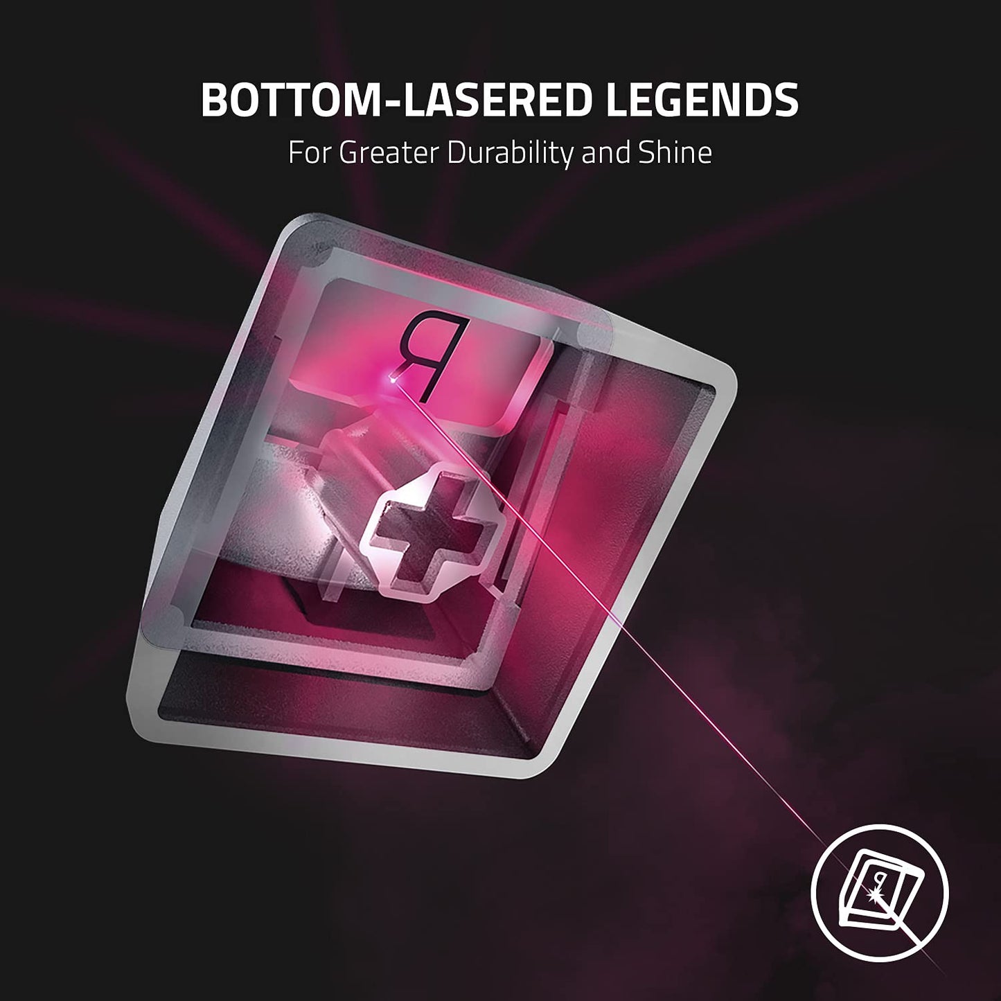 Razer Phantom Keycap Upgrade Set - Translucent Sides, Bottom-Lasered Legends, Mercury White, Universal Compatibility, Model RC21-01740200-R3M1