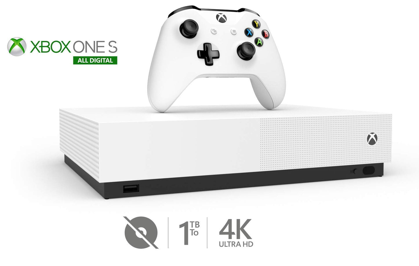 Microsoft Xbox One S 1TB All-Digital Edition Console - White, Includes Wireless Controller (Renewed)