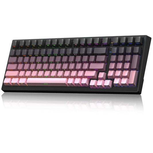 CC MALL X98 PRO Wireless Mechanical Keyboard Hot Swappable Custom Keyboard with Number Pad Linear Switches Tri-Mode BT5.0/2.4GHz/USB-C RGB Backlit Computer Gaming Keyboards for Win/Mac/PC