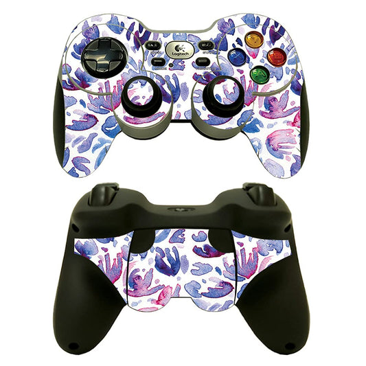 MightySkins Skin Compatible with Logitech Wireless Gamepad F710 - Blue Petals | Protective  Durable  and Unique Vinyl Decal wrap Cover | Easy to Apply  Remove  and Change Styles | Made in The USA
