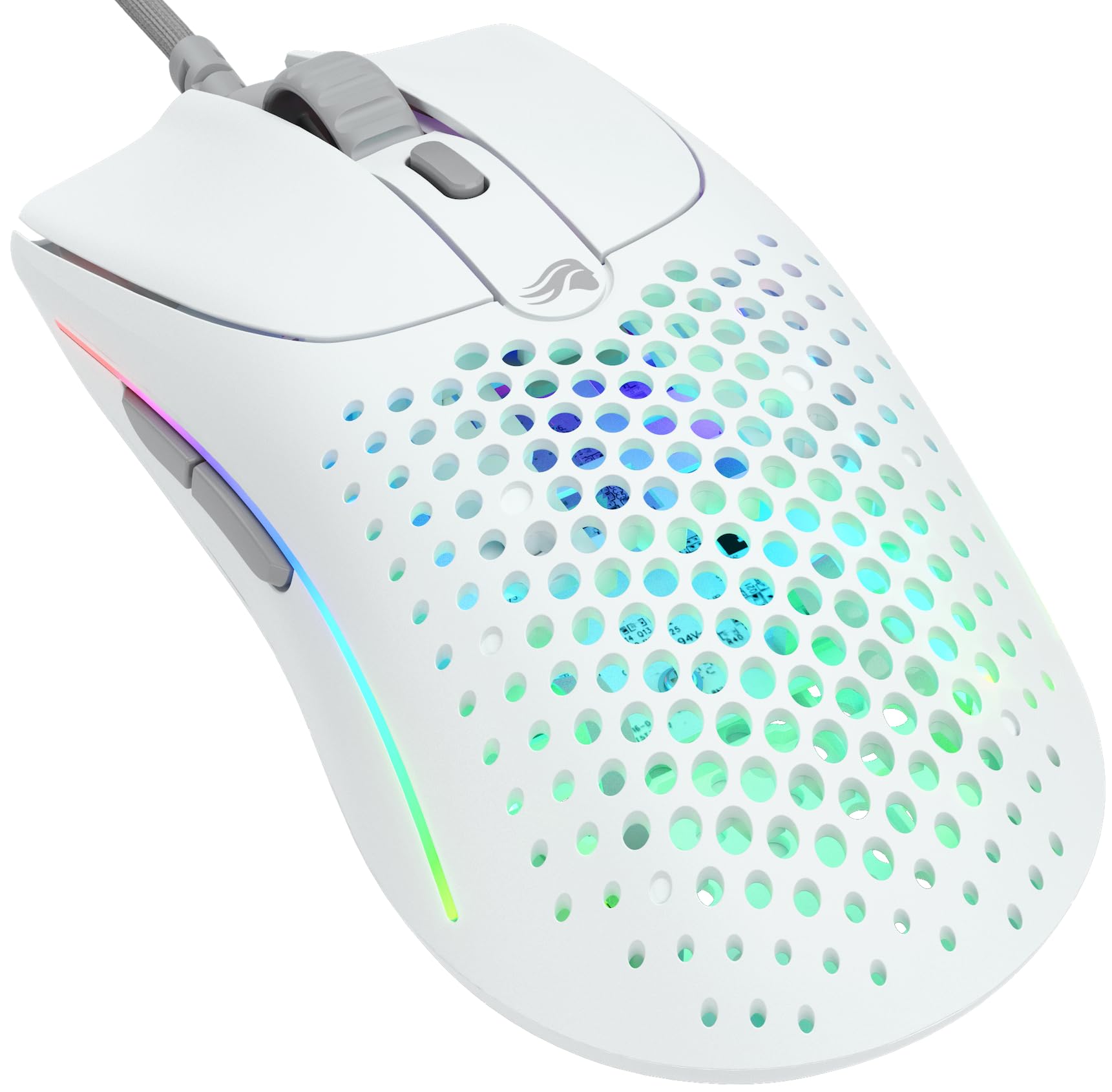 Glorious Gaming Model O 2 Wired Gaming Mouse - 59g Ultralight  FPS  26 000 DPI  Motion Sync  80M Click Rated Switches  6 Programmable Buttons  Ambidextrous  RGB  PTFE Feet - White