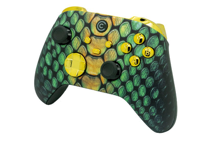 Custom Controllerzz Wireless Controller for Xbox Series X/S & PC - Viper Grid & Gold Chrome Inserts
