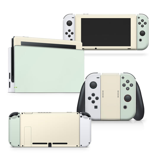 Tacky Design Classic colorwave Skin Compatible with Nintendo Switch Skin Wrap Cover  Color Blocking Cover for Switch Stickers  Premium 3M Vinyl (Pastel Green & Cream  Nintendo Switch (2017))