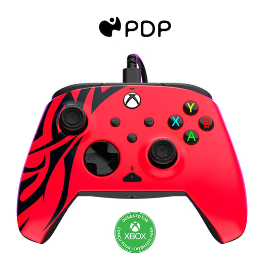 PDP Gaming REMATCH Enhanced Wired Gaming Controller: Licensed Gamepad for Xbox Series X|S  Xbox One  Windows PC  Mappable Back Buttons  Customizable Triggers  Audio Control  Companion App: Spirit Red