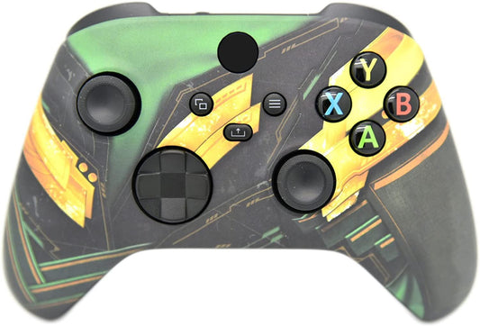 ProControllers LLC Hand Airbrushed Fade Custom Controller Compatible with Xbox Series X/S & Xbox One (Series X/S Green Armor)