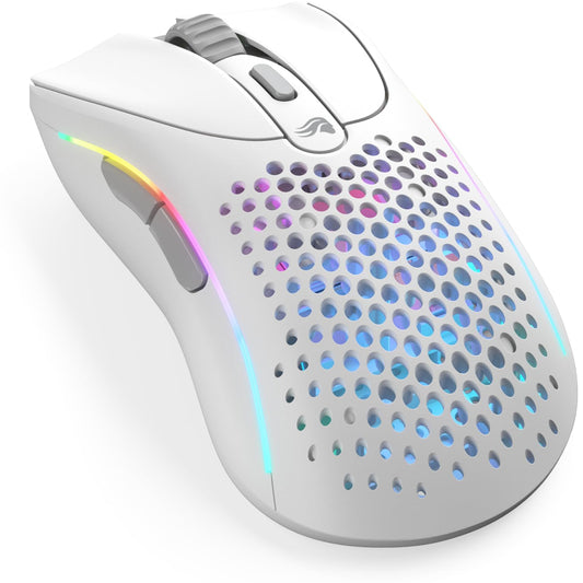 Glorious Gaming - Model D 2 Wireless Ergonomic Mouse  Superlight 66g  up to 210 hr Battery Life  26K Optical Sensor  6 Programmable Buttons  80 Million Clicks  FPS  MMO  MOBA  adventure theme Royale (White)