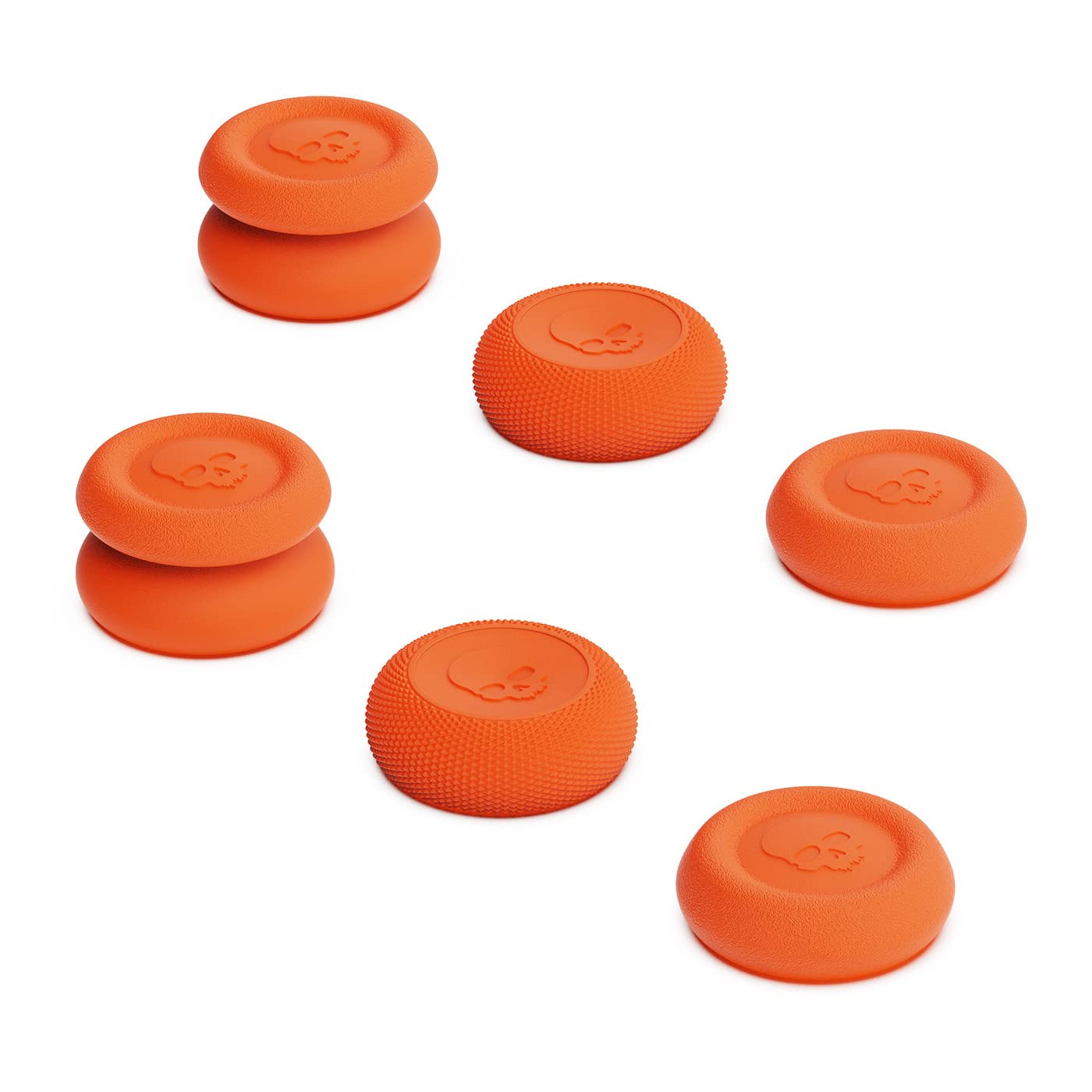Skull & Co. Skin  CQC and FPS Thumb Grip Set Joystick Cap Analog Stick Cap for Nintendo Switch Pro Controller & PS4 / Slim/Pro Controller- Candy Orange  3 Pairs(6pcs)