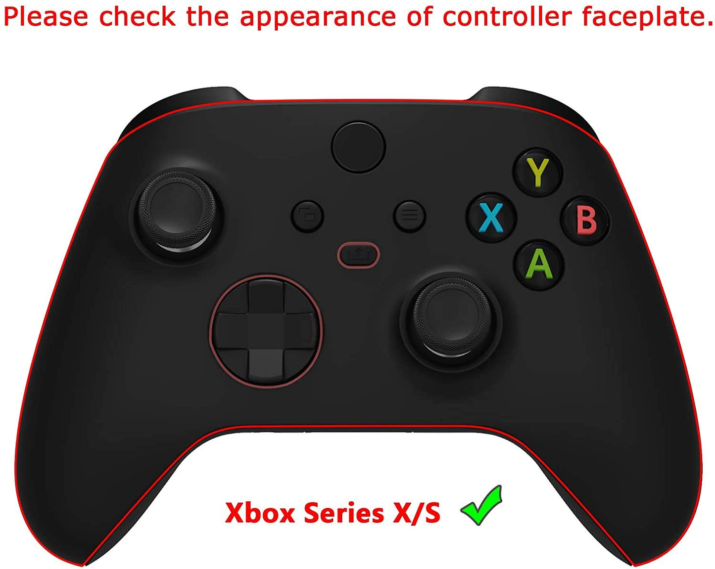 eXtremeRate Tri-Color Gradient Shell for Xbox Controller - Chrome Cyan Gold Red, Custom Plastic Faceplate, Model FX3D409