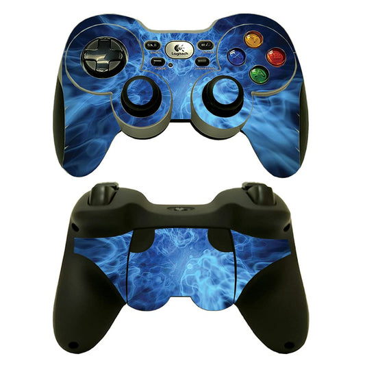 MightySkins Skin Compatible with Logitech Wireless Gamepad F710 - Blue Mystic Flames | Protective  Durable  and Unique Vinyl Decal wrap Cover | Easy to Apply and Change Styles | Made in The USA
