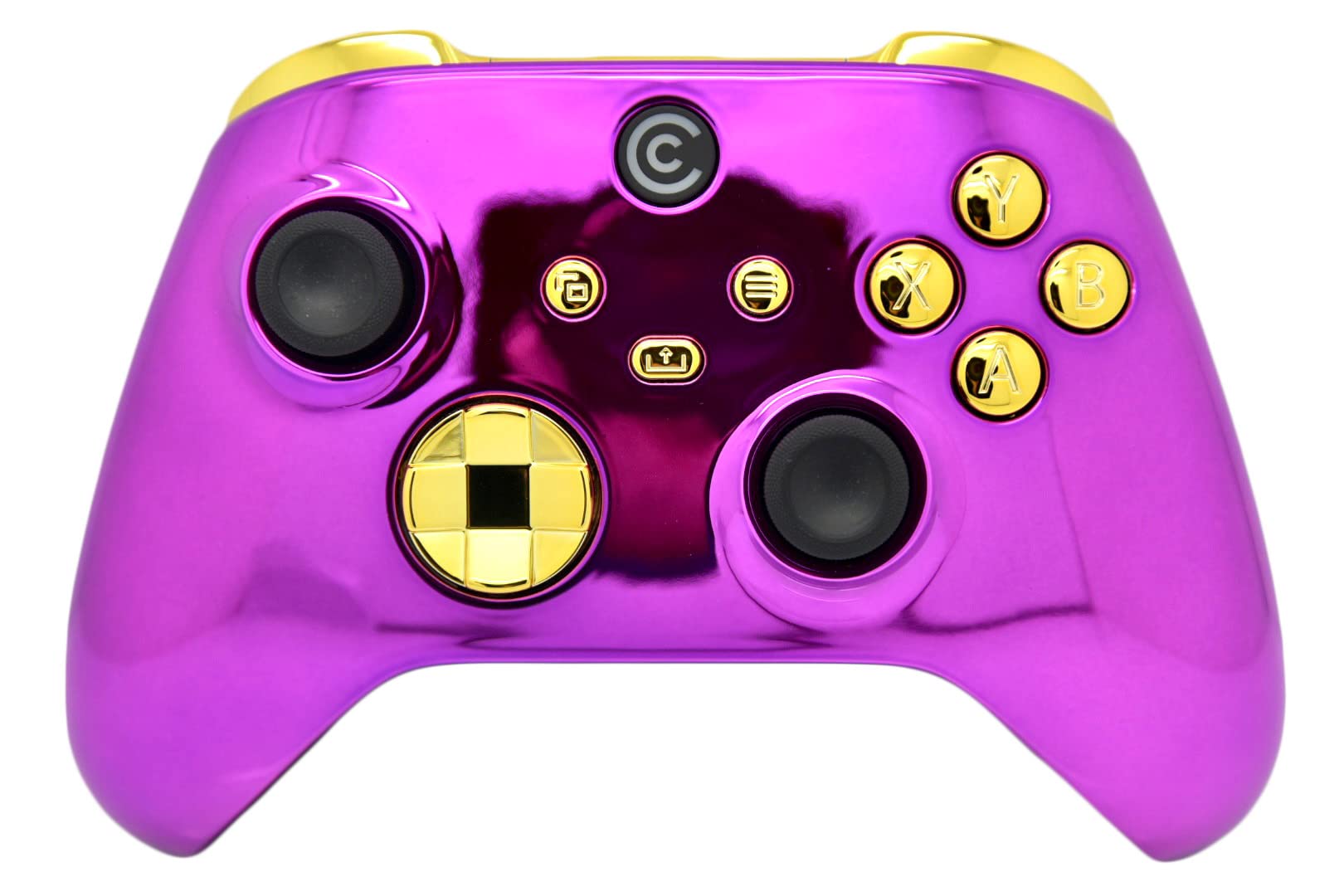 Custom Controllerzz Wireless Controller for Xbox Series X/S & PC - Purple Chrome & Gold Inserts