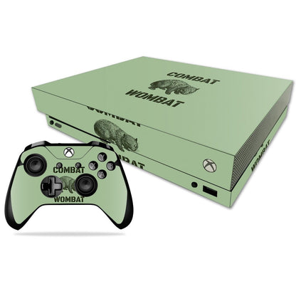 MIGHTY SKINS Xbox One X Combo Skin - Durable Vinyl Decal Wrap, Combat Wombat, Easy Application, Model MIXBONXCMB-Combat Wombat