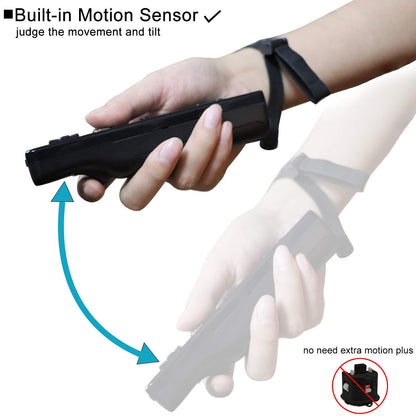 ECRAB Wii Remote Controller 2 Pack with Motion Plus, Shock Function, Black & Dark Blue, Compatible with Wii/Wii U