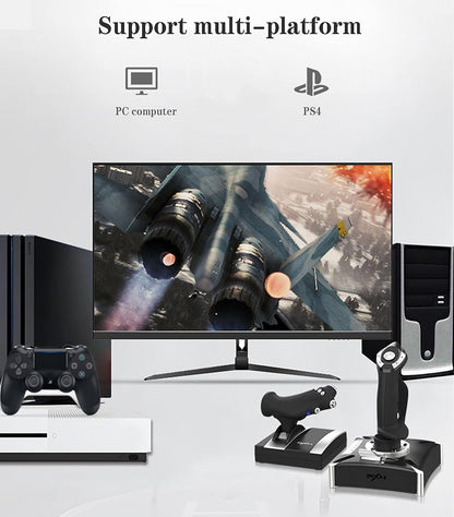 PXN PXN-2119Pro Joystick for PS4/PC - Vibration Flight Simulator Controls, Black