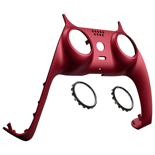 eXtremeRate Volcanic Red Decorative Trim Shell Compatible with P S 5 Controller DIY Replacement Clip Shell  Custom Plates Cover Compatible with P S 5 Controller with Accent Rings