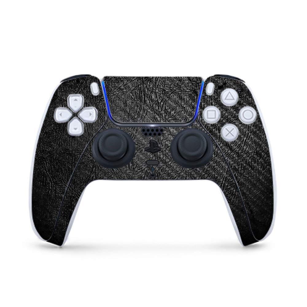 MightySkins Carbon Fiber Skin Compatible with PS5 / PlayStation 5 Controller - Black Leather | Protective  Durable Textured Carbon Fiber Finish | Easy to Apply | Made in The USA