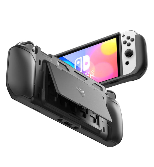 Dexnor Shockproof Case for Nintendo Switch OLED Model (2021)  Rugged Protective Case with Adjustable Kickstand  MicroSD & Game Card Storage Slots for Nintendo Switch OLED and Joy-Con Controller
