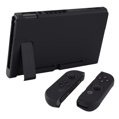 eXtremeRate Nintendo Switch Back Cover - Hard Shell Protective Case, Black, Model NTP344, Dockable, Separable Controller Protector