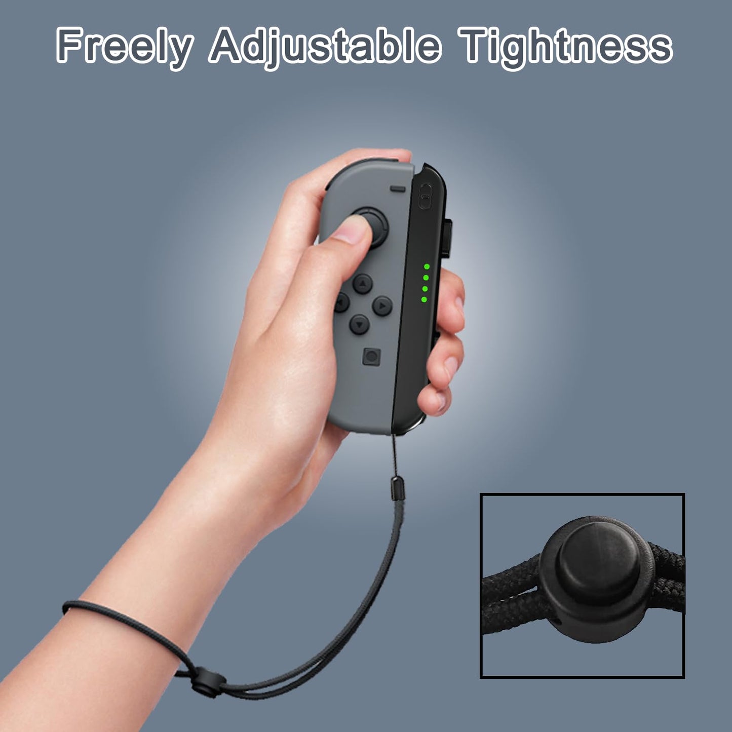 Lonxmovs 4 Pack Joycon Wrist Straps - Replacement Accessories for Nintendo Switch - Black