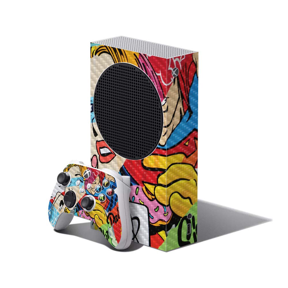 MightySkins Carbon Fiber Skin Compatible with Xbox Series S Bundle - Cartoon Mania | Protective  Durable Textured Carbon Fiber Finish | Easy to Apply | Made in The USA