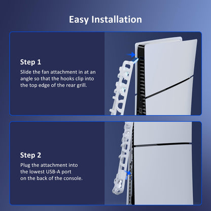 NexiGo PS5 Slim Cooling Fan - Silent, Adjustable Speed, Auto On/Off, USB 3.0, Efficient Cooling for PS5 Slim Disc/Digital (White)