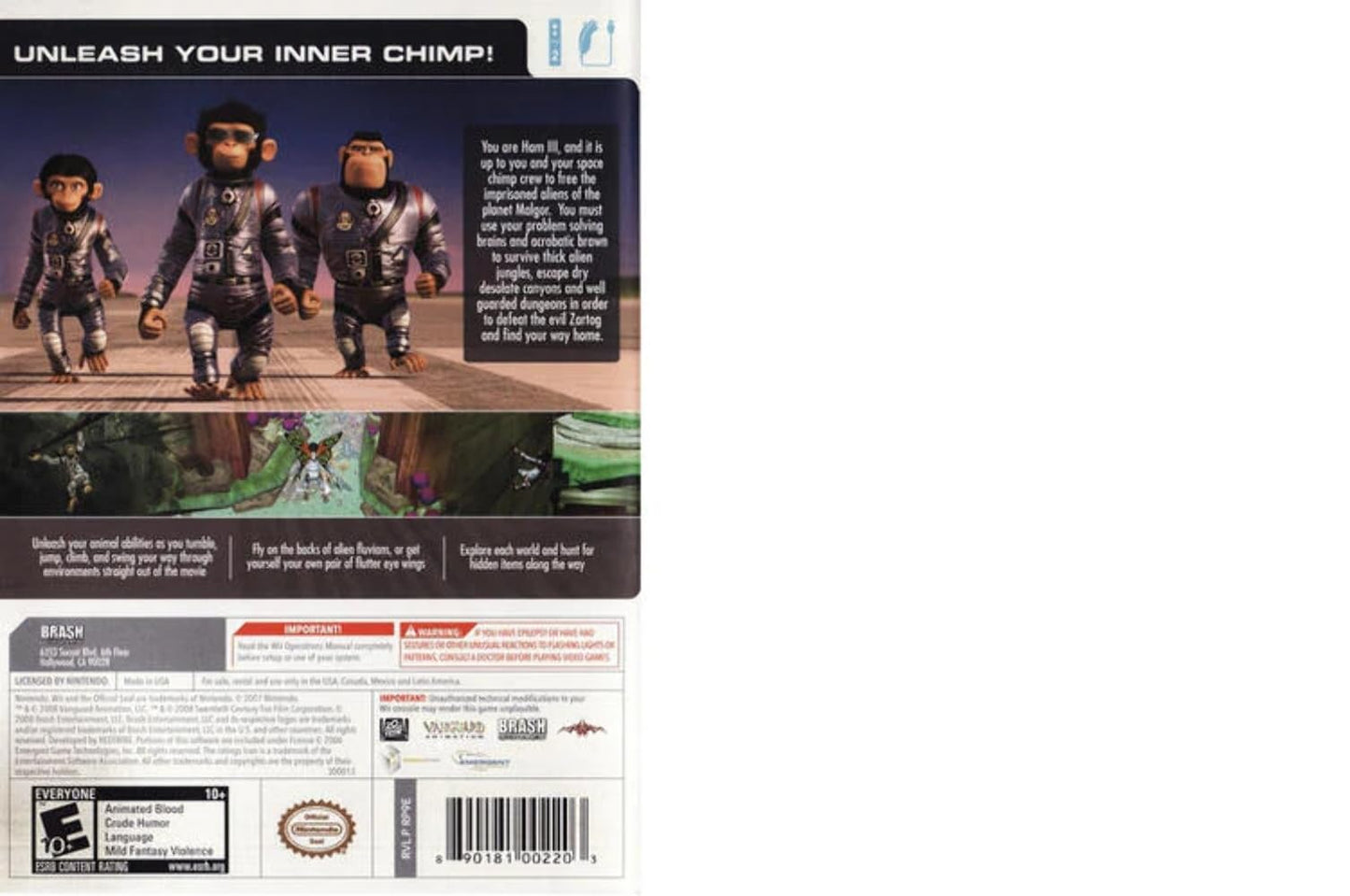 Nintendo Space Chimps WII Game - Model 890181002203 for Wii Console